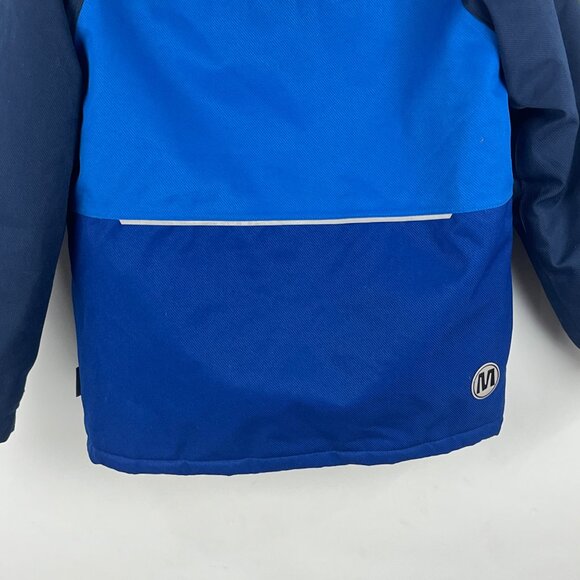 Monster Kids Parka Jacket Size 12 Blue Full Zip Hooded Pockets Lined Insulated - Picture 9 of 9